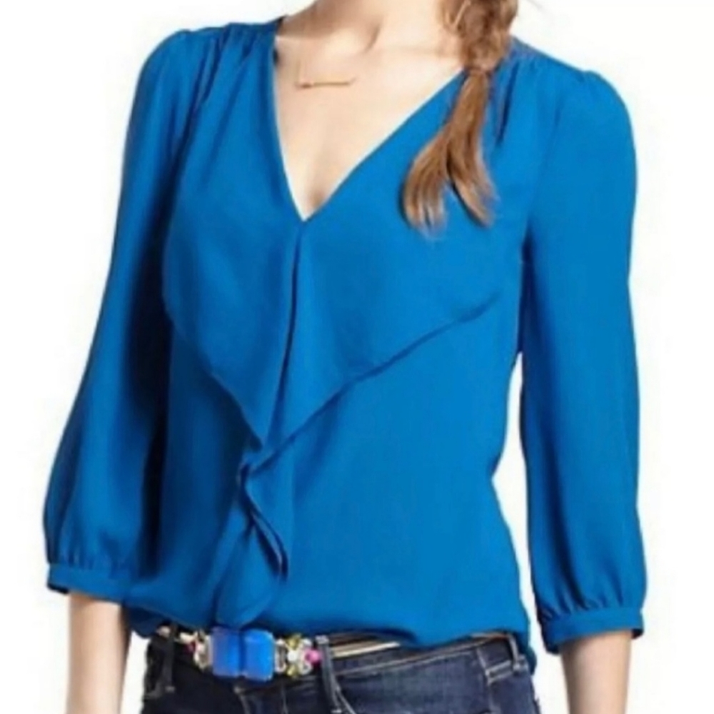 Anthropologie Maeve - Size 2 - Teal Blouse - GUC